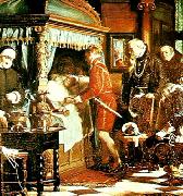 Carl Heinrich Bloch den sjuttonarige christian tar emot nycklarna till riksregalievalvet av den doende niels kaas oil